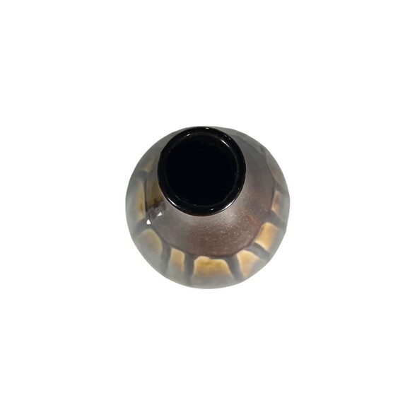 Lacquer Gold Brown Shimmer Drip Foiled Ceramic Vase TableTop Home Decor Art Deco - Picture 11 of 12